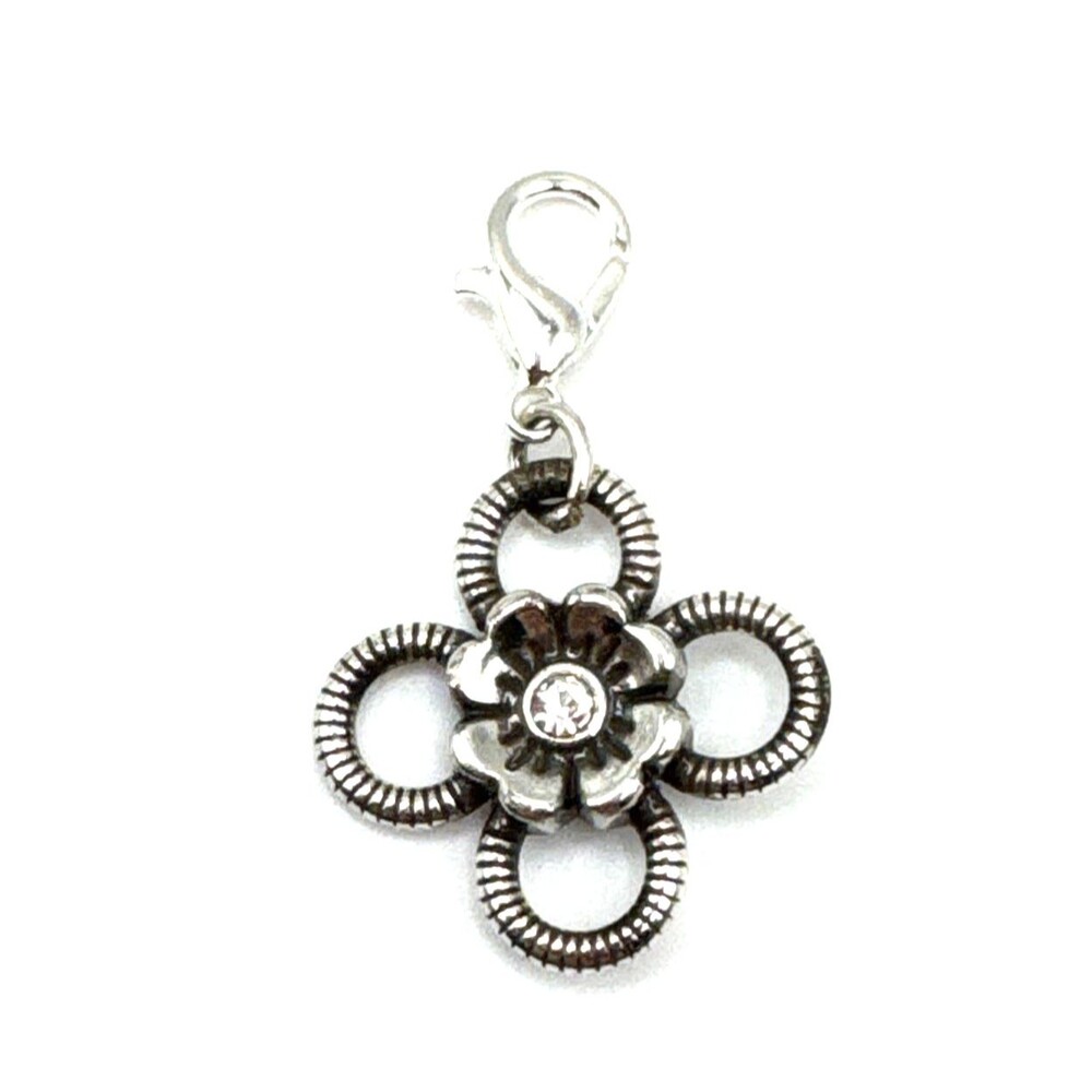 Brighton Joan of Arc Daisy Flower Garden Crystal Center Silver Custom Clip Charm